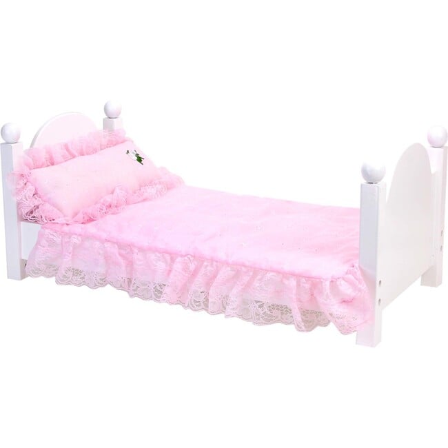 18" Doll Eyelet Bedding set, Light Pink - Doll Accessories - 3