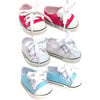 18" Doll Set of 3 Canvas Sneakers, Pink, White, and Blue - Doll Accessories - 1 - thumbnail