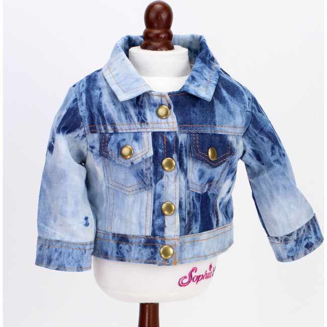18" Doll Acid Washed Jean Jacket, Light Blue - Doll Accessories - 2
