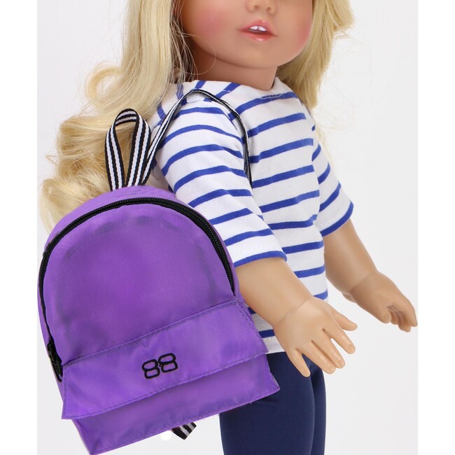 18" Doll Purple Nylon Backpack - Doll Accessories - 2
