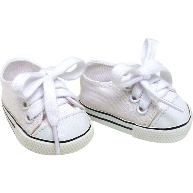 18" Doll Set of 3 Canvas Sneakers, Pink, White, and Blue
