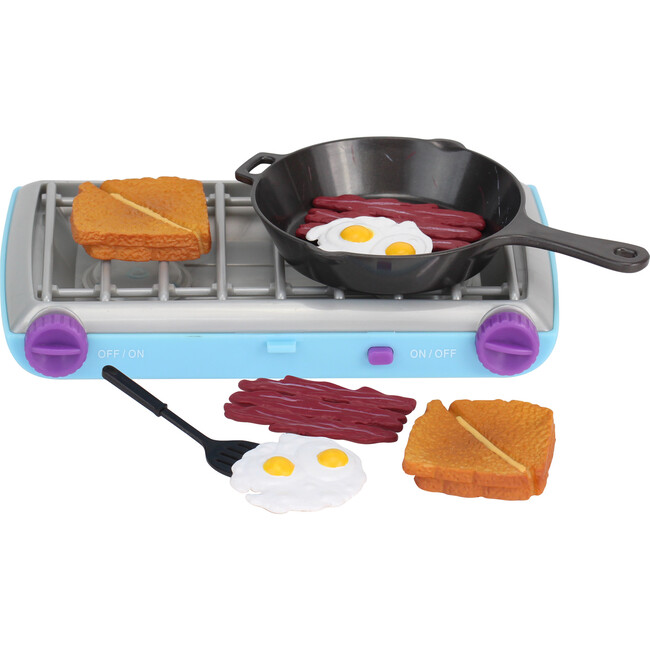18" Doll Camp Stove & Breakfast Food Set - Light Blue