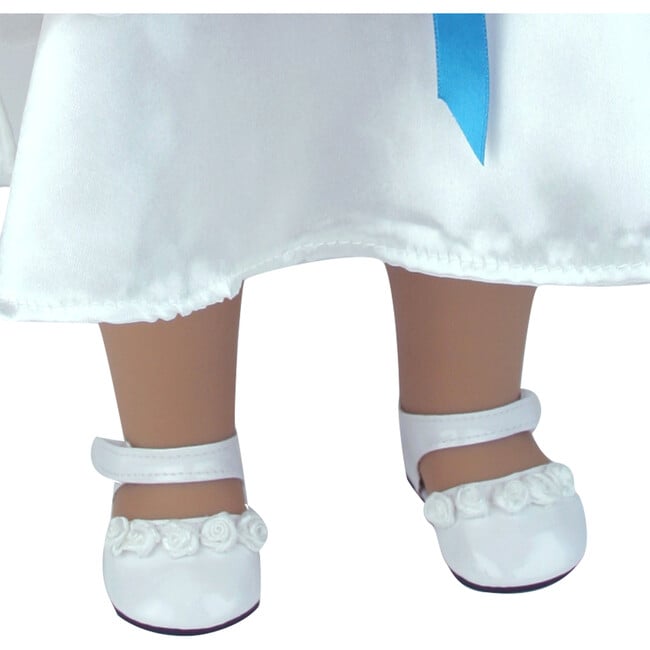 18" Doll Ankle Strap Dress Shoes, White - Doll Accessories - 3