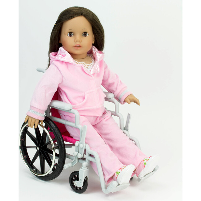 18" Doll Wheelchair & Crutch Set, Hot Pink - Doll Accessories - 3