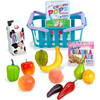 18" Doll Grocery Basket & Food Set,Teal - Doll Accessories - 2 - thumbnail