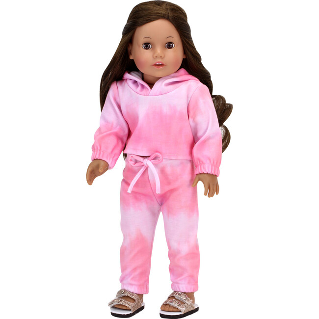 18" Doll, Pink Tie Dye Hoodie & Sweatpants, Pink - Doll Accessories - 2