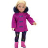 18" Doll Fuchsia Peacoat, Star Print Leggings & Hot Pink Ankle Boots - Doll Accessories - 2