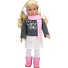 18" Doll "Let It Snow" Sweater, Lace Skirt, Leggings, Earmuffs, Pocket Scarf & Ewe Boots - Doll Accessories - 2