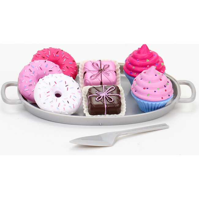 18" Doll Cupcake & Petit Four Set + Dessert Display Set, Pink - Doll Accessories - 3