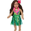 18" Doll Hawaiian Floral Bathing Suit, "Grass" Skirt, Floral Lei & Flower Hair clip - Doll Accessories - 2