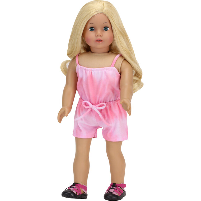 18" Doll Tie Dye Romper, Pink - Doll Accessories - 2