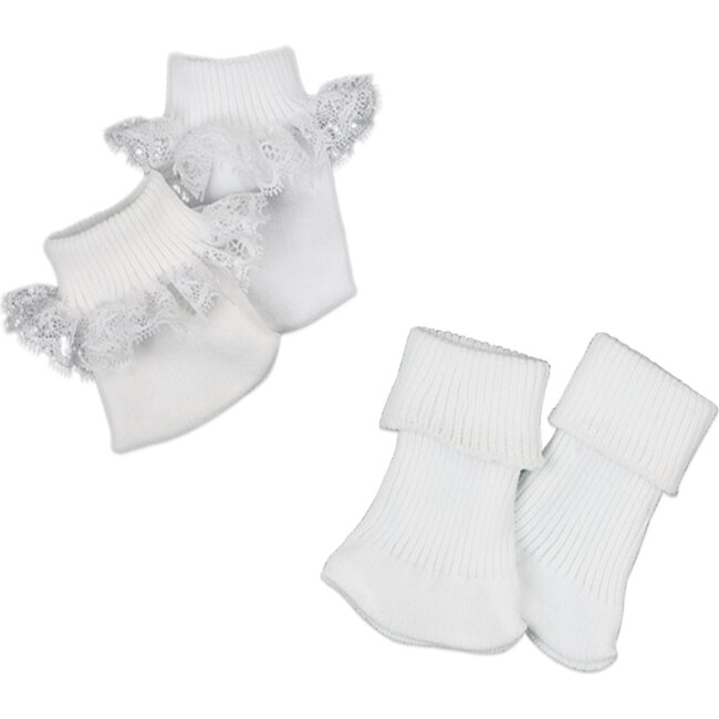 18" Doll Ankle Socks, White