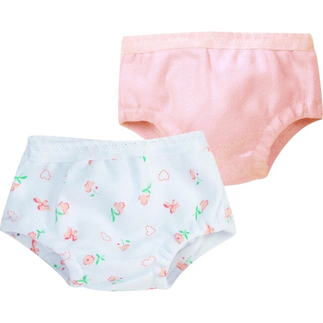 18" Doll Set of 2 pair Lace Panties, Pink/White