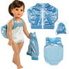 18" Doll Gymnastics Leotard & Nylon Jacket, Aqua - Doll Accessories - 2