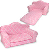 18" Doll Print Pull Out Sofa Double Bed, Pink - Doll Accessories - 1 - thumbnail