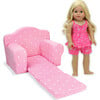 18" Doll Polka Dot Pull Out Chair Single Bed, Pink - Doll Accessories - 2