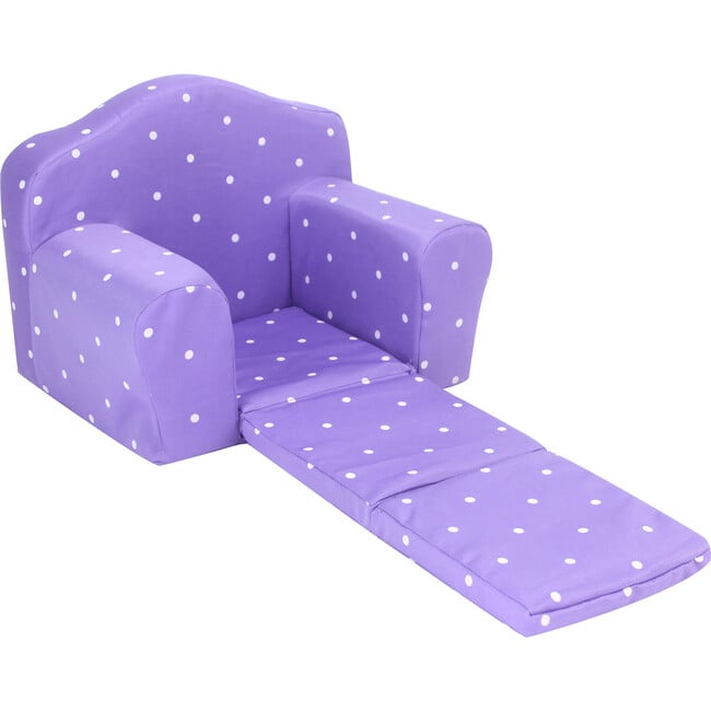 18" Doll Polka Dot Pull Out Chair Single Bed, Purple - Doll Accessories - 2