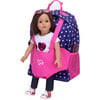 18" Doll Polka Dot Doll Carrier Backpack, Navy - Doll Accessories - 3