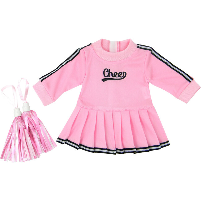 15" Doll Cheerleader Jumper, Pom-poms & Megaphone, Light Pink