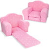 18" Doll Polka Dot Pull Out Chair Single Bed, Pink - Doll Accessories - 3