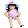 15" Doll Gingham Romper & Hat, Light Pink - Doll Accessories - 2