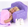 18" Doll Polka Dot Pull Out Chair Single Bed, Purple - Doll Accessories - 3