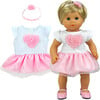 15" Doll Heart Tank Dress w/ Tulle Skirt, Light Pink - Doll Accessories - 3