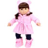 15" Doll Fleece Coat, Fleece Hat & Fur Boots Set, Light Pink - Doll Accessories - 2