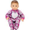 15" Doll Flannel Sleeper w/ Heart, Hot Pink - Doll Accessories - 2