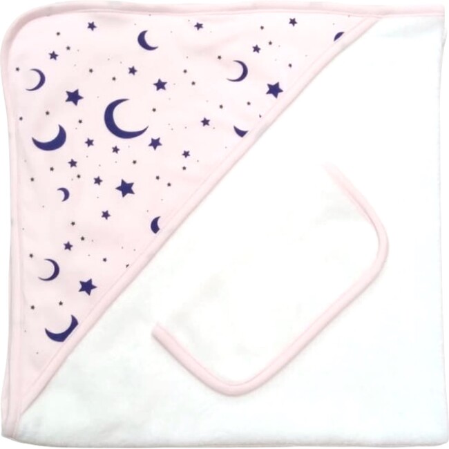 Moon and Stars Towel, Pink - Towels - 1