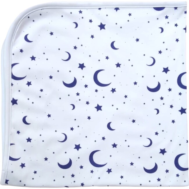 Moon and Stars Blanket, Blue - Blankets - 1 - zoom