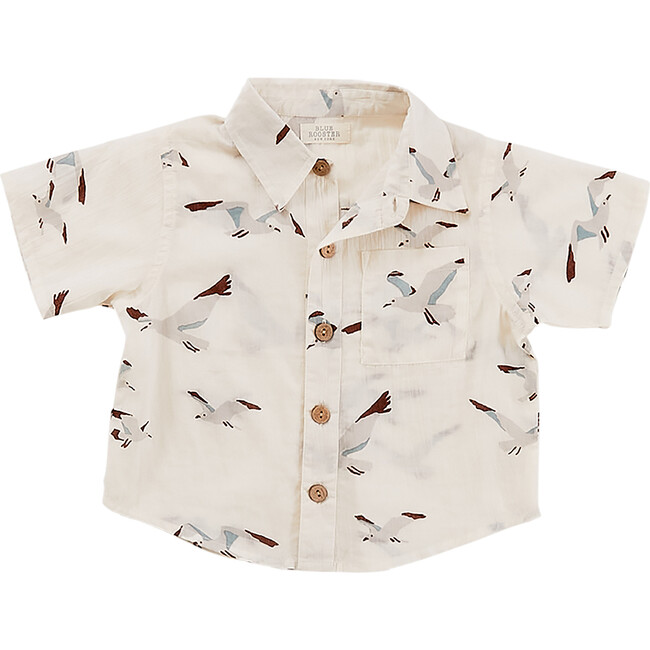 Baby Jack Shirt, Ivory Seagulls - Shirts - 1