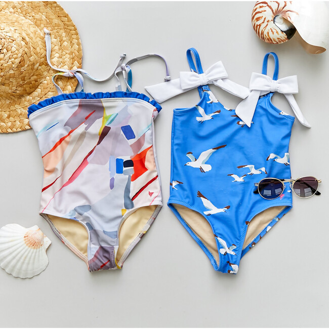 Lulu Swimsuit, Blue Palace Seagulls - One Pieces - 5
