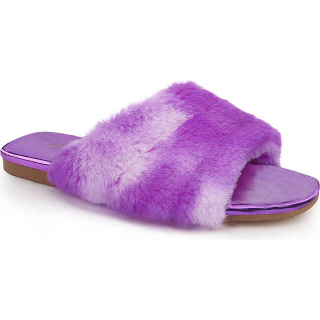 Miss Nora Faux Fur Slide, Purple Multi