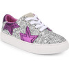 Miss Harper Silver Metallic Sneaker, Glitter & Purple - Sneakers - 3