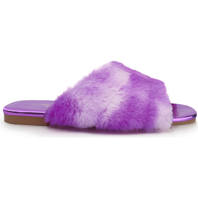 Miss Nora Faux Fur Slide, Purple Multi