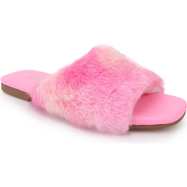 Miss Nora Faux Fur Slide, Pink Multi