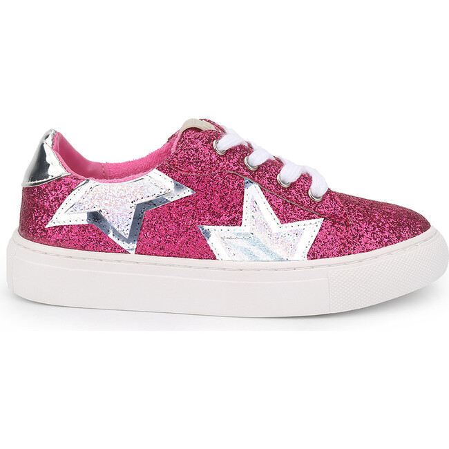 Miss Harper Sneaker, Pink Glitter & Silver Metallic