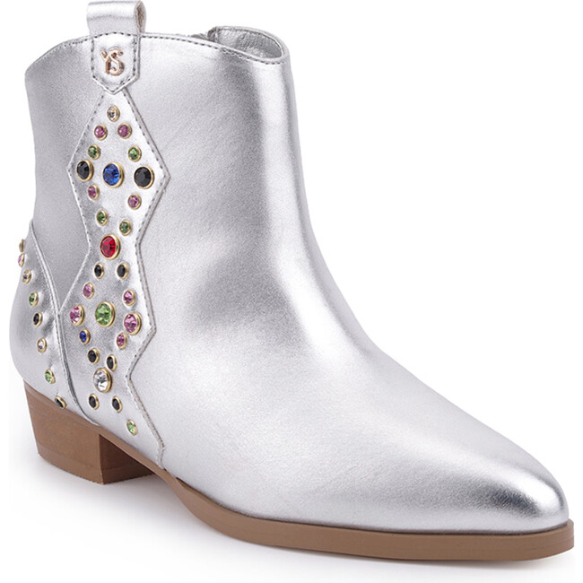 Miss Dallas Embellished Cowboy Boot, Silver