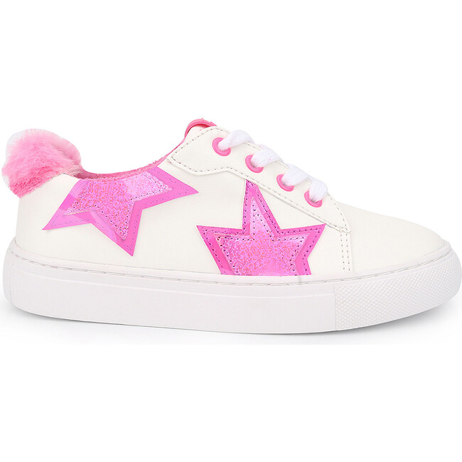 Miss Harper Faux Fur Sneaker, White & Pink