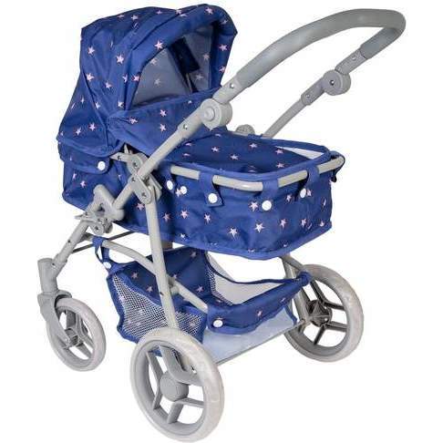 2-in-1 Convertible Baby Doll Stroller & Bassinet - Starry Night - Doll Accessories - 1