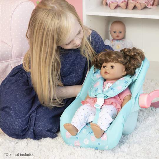 Car Seat Carrier, Flower Print - Doll Accessories - 4
