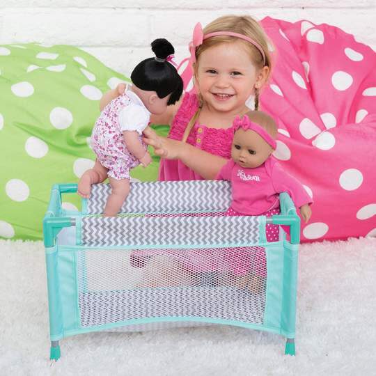 Zig Zag Playpen Bed, Aqua Green - Doll Accessories - 3