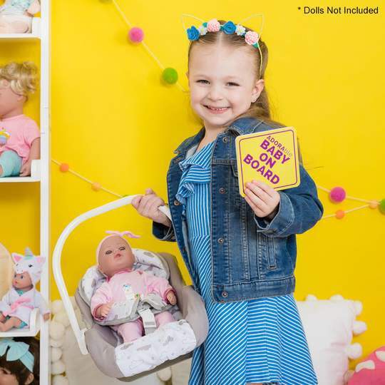 Twinkle Stars Car Seat, White Handle - Doll Accessories - 3