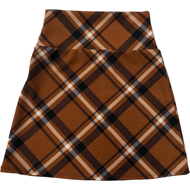 Girls Pencil Skirt, Brown Plaid