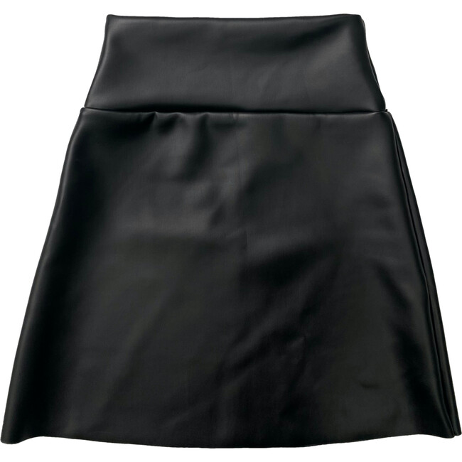 Girls Leather Pencil Skirt, Black