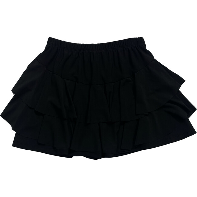 Girls Ruffle Skort, Black - Skirts - 1