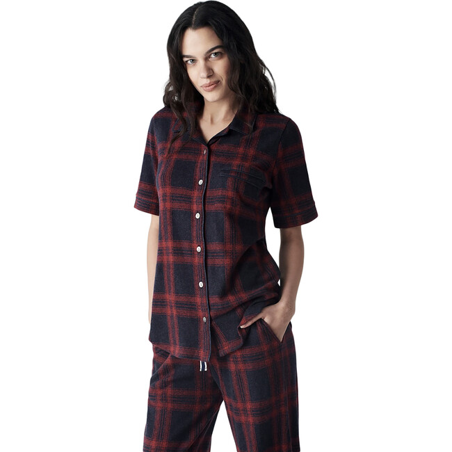 Womens SS PJ Polo, Arlington Plaid - Pajamas - 1