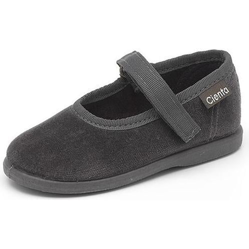 Velvet Baby Mary Janes, Grey