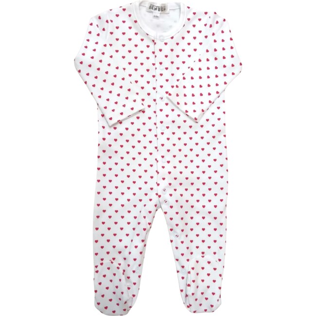 Red Hearts with White Base Onesie